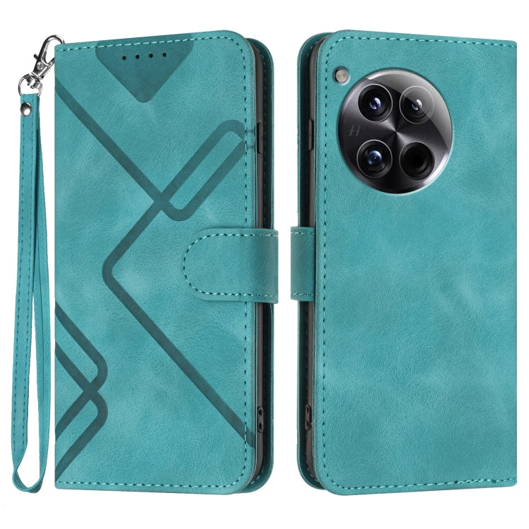 Line Pattern Skin Feel Leather Phone Case, For OnePlus Ace 5 / 13R Global, For OnePlus 12, For OnePlus Ace 2V, For OnePlus 11