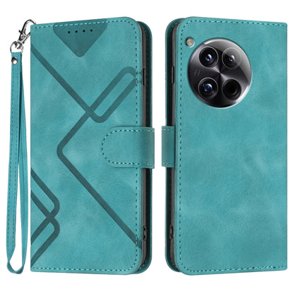 Line Pattern Skin Feel Leather Phone Case, For OnePlus Ace 5 / 13R Global, For OnePlus 12, For OnePlus Ace 2V, For OnePlus 11