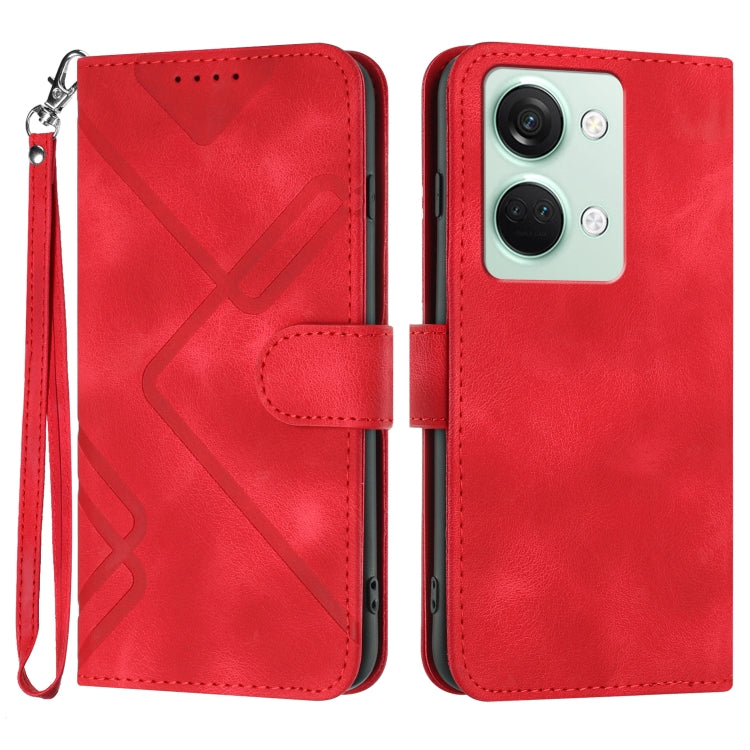 Line Pattern Skin Feel Leather Phone Case, For OnePlus Ace 5 / 13R Global, For OnePlus 12, For OnePlus Ace 2V, For OnePlus 11