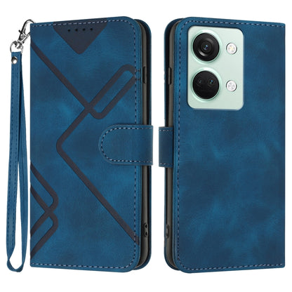 Line Pattern Skin Feel Leather Phone Case, For OnePlus Ace 5 / 13R Global, For OnePlus 12, For OnePlus Ace 2V, For OnePlus 11