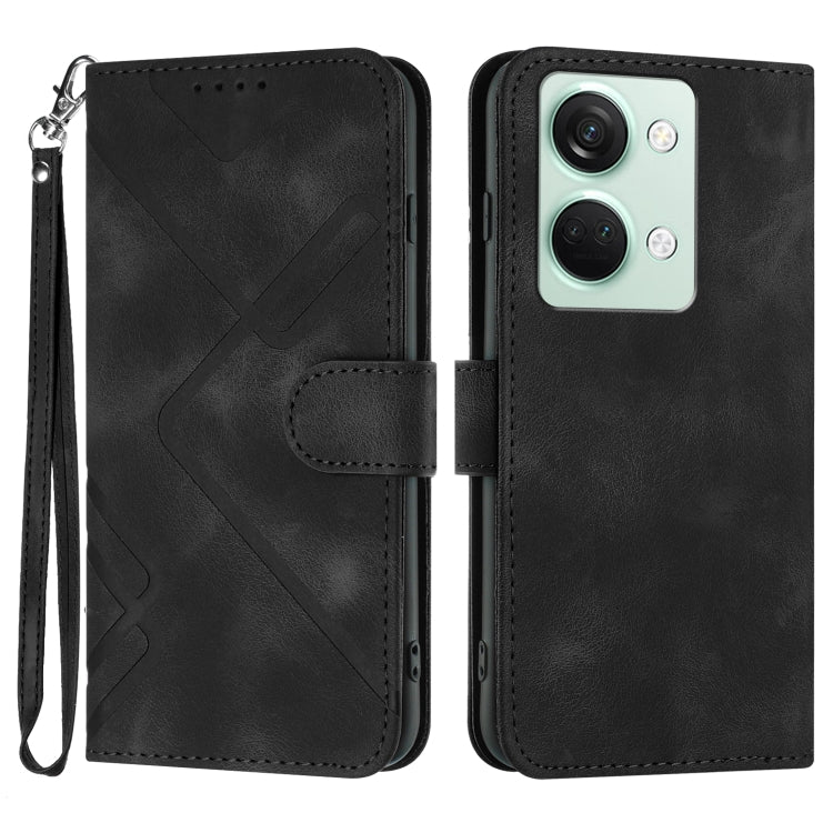 Line Pattern Skin Feel Leather Phone Case, For OnePlus Ace 5 / 13R Global, For OnePlus 12, For OnePlus Ace 2V, For OnePlus 11