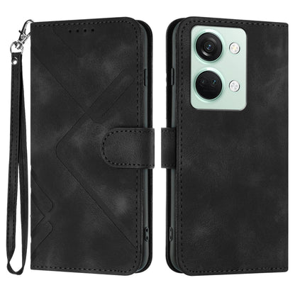 Line Pattern Skin Feel Leather Phone Case, For OnePlus Ace 5 / 13R Global, For OnePlus 12, For OnePlus Ace 2V, For OnePlus 11
