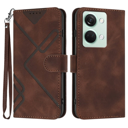 Line Pattern Skin Feel Leather Phone Case, For OnePlus Ace 5 / 13R Global, For OnePlus 12, For OnePlus Ace 2V, For OnePlus 11
