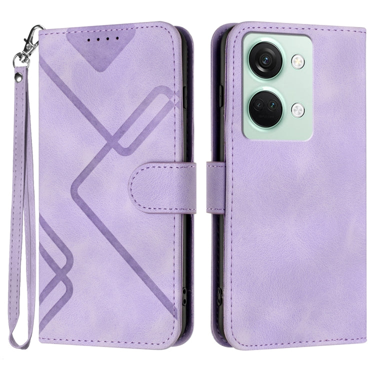 Line Pattern Skin Feel Leather Phone Case, For OnePlus Ace 5 / 13R Global, For OnePlus 12, For OnePlus Ace 2V, For OnePlus 11