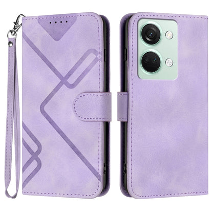 Line Pattern Skin Feel Leather Phone Case, For OnePlus Ace 5 / 13R Global, For OnePlus 12, For OnePlus Ace 2V, For OnePlus 11