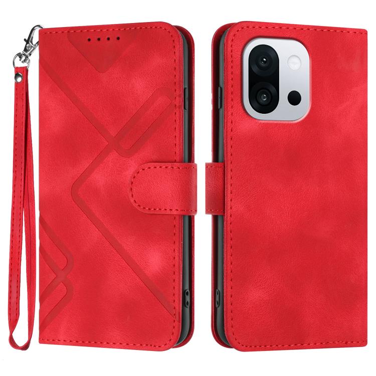 Line Pattern Skin Feel Leather Phone Case, For OnePlus Turbo 6 / 6V, For OnePlus Ace 6, For OnePlus 15, For OnePlus 13T