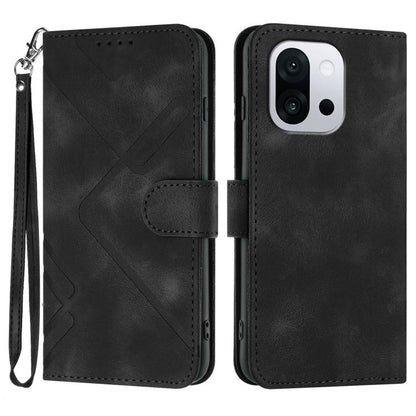 Line Pattern Skin Feel Leather Phone Case, For OnePlus Turbo 6 / 6V, For OnePlus Ace 6, For OnePlus 15, For OnePlus 13T