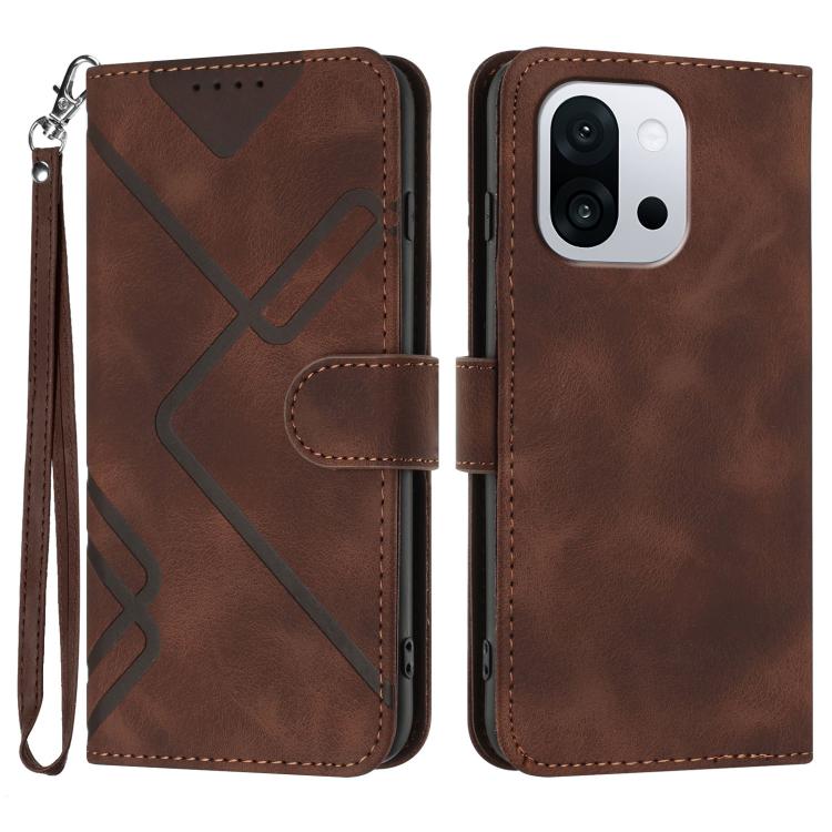 Line Pattern Skin Feel Leather Phone Case, For OnePlus Turbo 6 / 6V, For OnePlus Ace 6, For OnePlus 15, For OnePlus 13T
