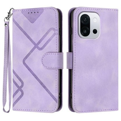 Line Pattern Skin Feel Leather Phone Case, For OnePlus Turbo 6 / 6V, For OnePlus Ace 6, For OnePlus 15, For OnePlus 13T