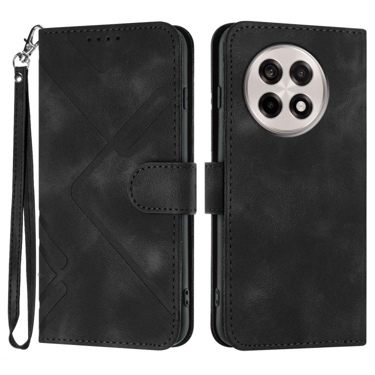 Line Pattern Skin Feel Leather Phone Case, For OnePlus Ace 5 / 13R Global, For OnePlus 12, For OnePlus Ace 2V, For OnePlus 11