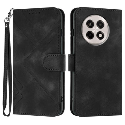 Line Pattern Skin Feel Leather Phone Case, For OnePlus Ace 5 / 13R Global, For OnePlus 12, For OnePlus Ace 2V, For OnePlus 11