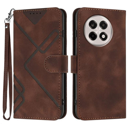 Line Pattern Skin Feel Leather Phone Case, For OnePlus Ace 5 / 13R Global, For OnePlus 12, For OnePlus Ace 2V, For OnePlus 11
