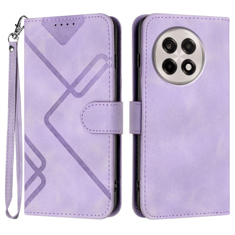 Line Pattern Skin Feel Leather Phone Case, For OnePlus Ace 5 / 13R Global, For OnePlus 12, For OnePlus Ace 2V, For OnePlus 11