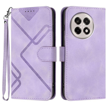 Line Pattern Skin Feel Leather Phone Case, For OnePlus Ace 5 / 13R Global, For OnePlus 12, For OnePlus Ace 2V, For OnePlus 11