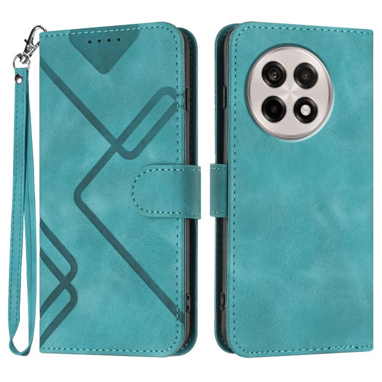 Line Pattern Skin Feel Leather Phone Case, For OnePlus Ace 5 / 13R Global, For OnePlus 12, For OnePlus Ace 2V, For OnePlus 11