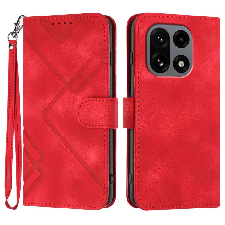 Line Pattern Skin Feel Leather Phone Case, For OnePlus Turbo 6 / 6V, For OnePlus Ace 6, For OnePlus 15, For OnePlus 13T