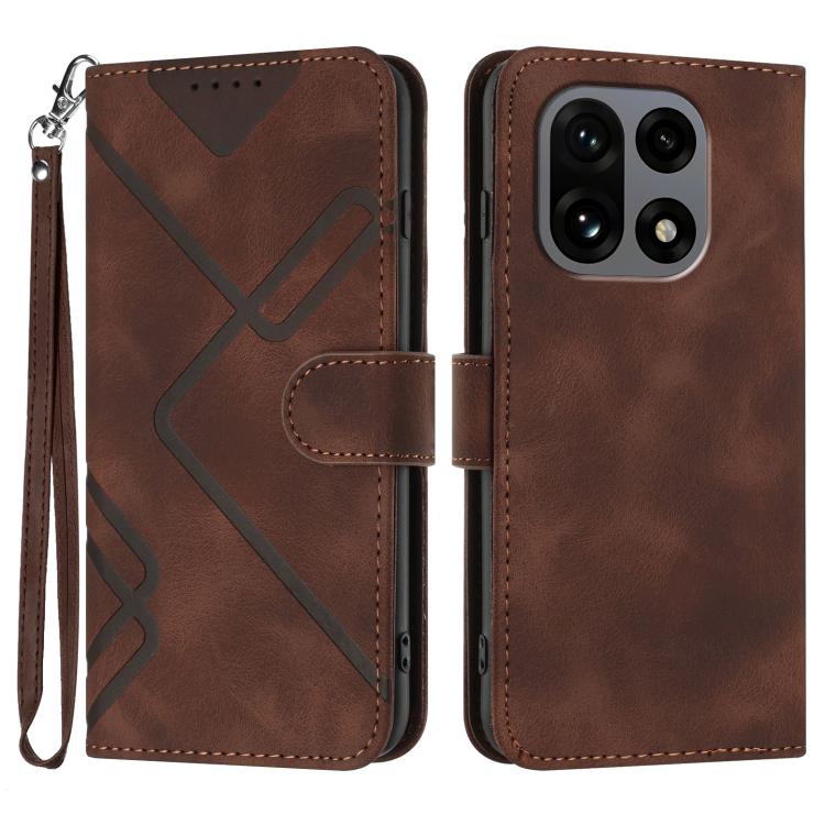 Line Pattern Skin Feel Leather Phone Case, For OnePlus Turbo 6 / 6V, For OnePlus Ace 6, For OnePlus 15, For OnePlus 13T