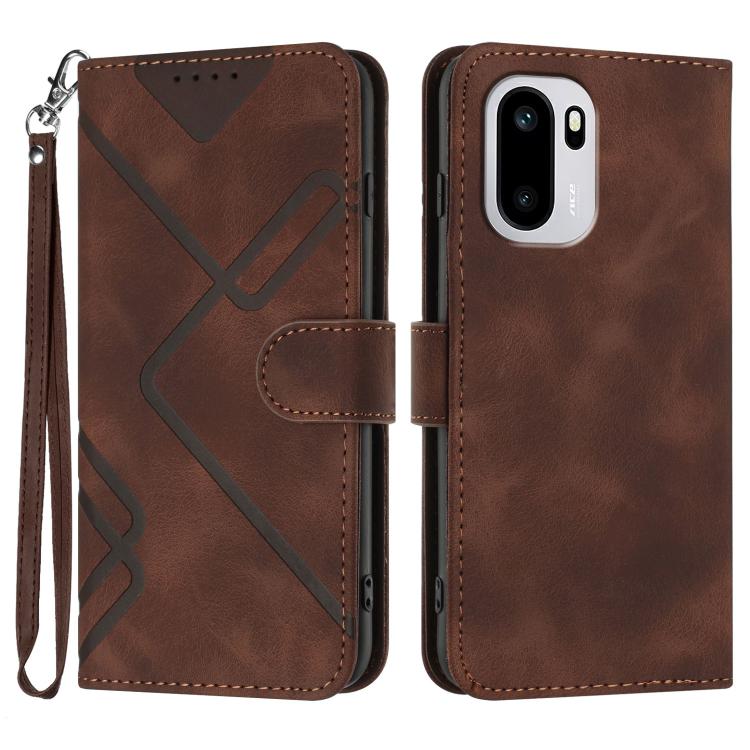 Line Pattern Skin Feel Leather Phone Case, For OnePlus Turbo 6 / 6V, For OnePlus Ace 6, For OnePlus 15, For OnePlus 13T