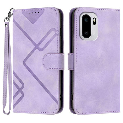 Line Pattern Skin Feel Leather Phone Case, For OnePlus Turbo 6 / 6V, For OnePlus Ace 6, For OnePlus 15, For OnePlus 13T