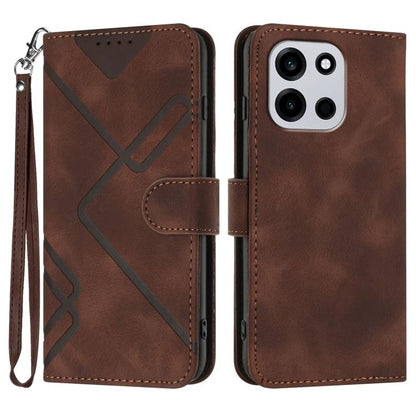Line Pattern Skin Feel Leather Phone Case, For OnePlus Turbo 6 / 6V, For OnePlus Ace 6, For OnePlus 15, For OnePlus 13T