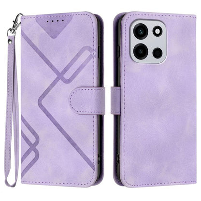 Line Pattern Skin Feel Leather Phone Case, For OnePlus Turbo 6 / 6V, For OnePlus Ace 6, For OnePlus 15, For OnePlus 13T