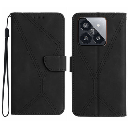 Stitching Embossed Leather Phone Case, For Xiaomi 14 Ultra, For Xiaomi 14 Pro, For Xiaomi 14, For Xiaomi Redmi 13C 4G