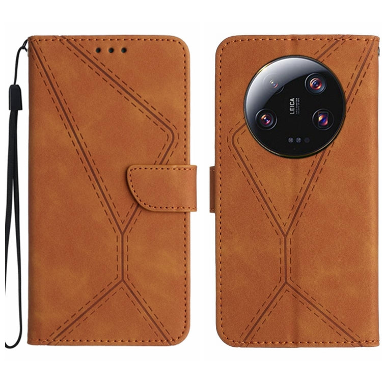 Stitching Embossed Leather Phone Case, For Xiaomi 14 Ultra, For Xiaomi 14 Pro, For Xiaomi 14, For Xiaomi Redmi 13C 4G