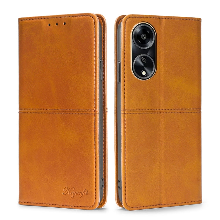 Cow Texture Magnetic Leather Phone Case, For OPPO A1 5G