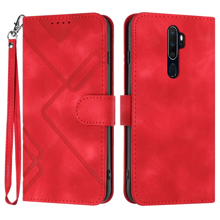 Line Pattern Skin Feel Leather Phone Case, For OPPO A52 / A72 / A92, For OPPO A9 2020/A5 2020