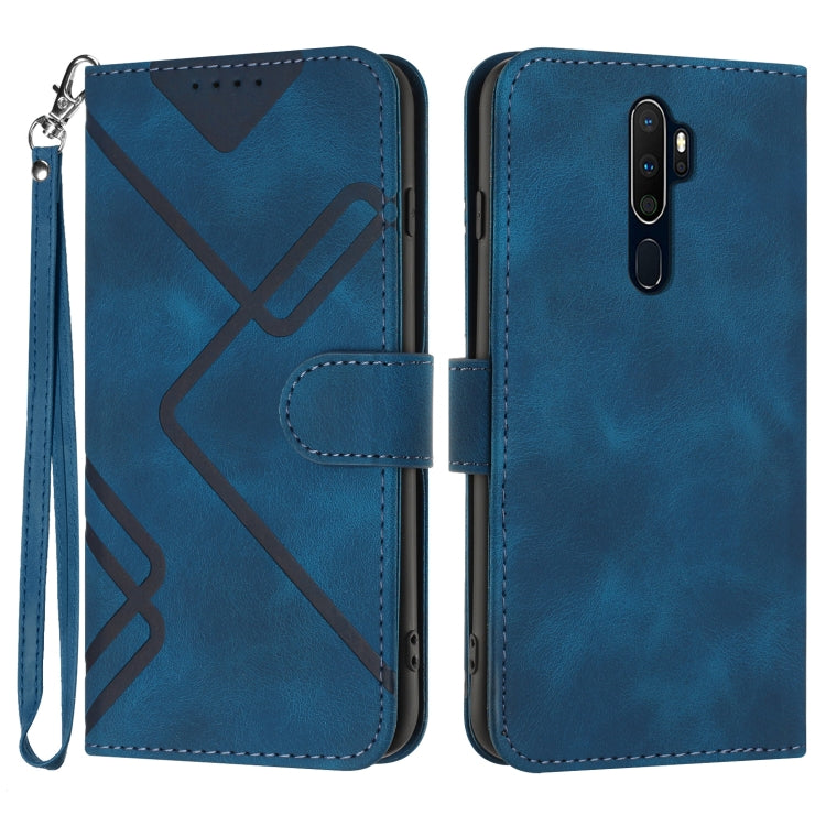 Line Pattern Skin Feel Leather Phone Case, For OPPO A52 / A72 / A92, For OPPO A9 2020/A5 2020