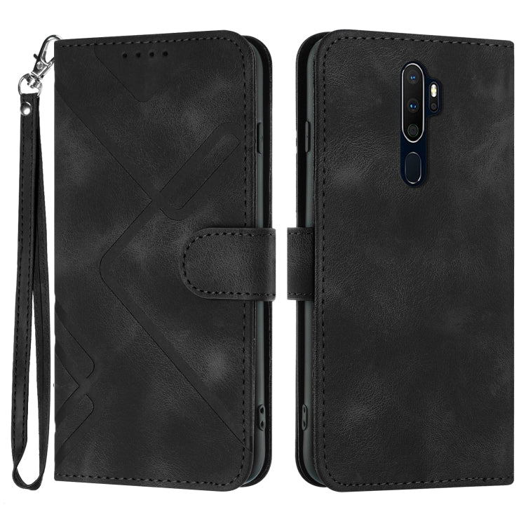 Line Pattern Skin Feel Leather Phone Case, For OPPO A52 / A72 / A92, For OPPO A9 2020/A5 2020