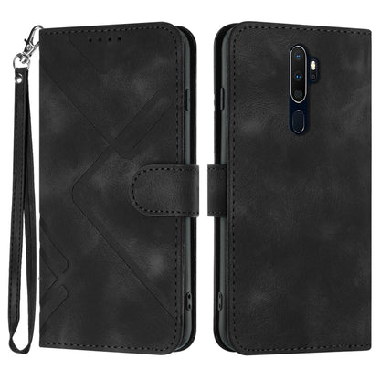 Line Pattern Skin Feel Leather Phone Case, For OPPO A52 / A72 / A92, For OPPO A9 2020/A5 2020