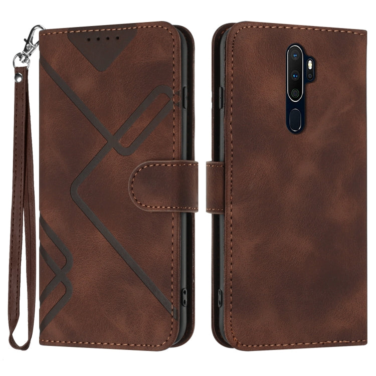 Line Pattern Skin Feel Leather Phone Case, For OPPO A52 / A72 / A92, For OPPO A9 2020/A5 2020