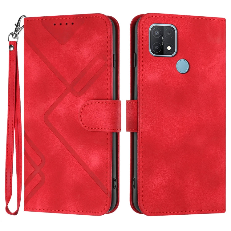 Line Pattern Skin Feel Leather Phone Case, For OPPO A74 5G/A93 5G/A54 5G, For OPPO Reno5 4G / 5G / Find X3 Lite, For OPPO A15 / A15s, For OPPO A53s / A32 / A53