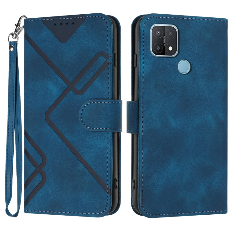Line Pattern Skin Feel Leather Phone Case, For OPPO A74 5G/A93 5G/A54 5G, For OPPO Reno5 4G / 5G / Find X3 Lite, For OPPO A15 / A15s, For OPPO A53s / A32 / A53