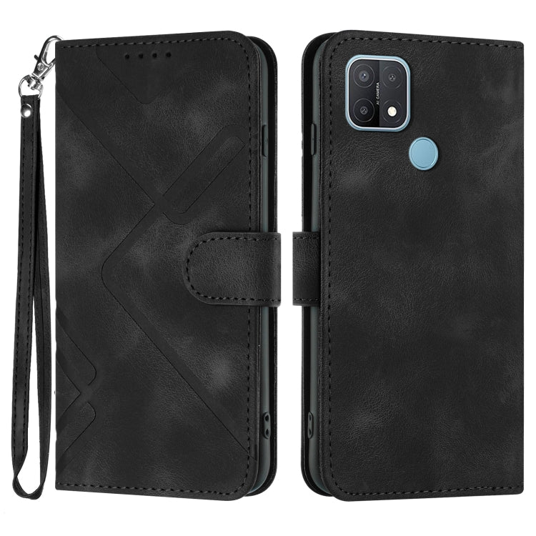 Line Pattern Skin Feel Leather Phone Case, For OPPO A74 5G/A93 5G/A54 5G, For OPPO Reno5 4G / 5G / Find X3 Lite, For OPPO A15 / A15s, For OPPO A53s / A32 / A53
