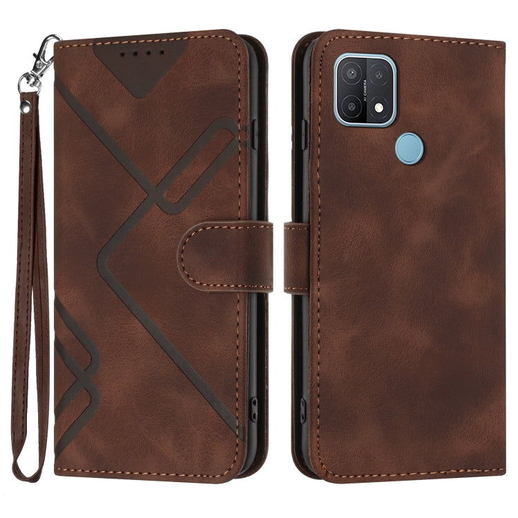 Line Pattern Skin Feel Leather Phone Case, For OPPO A74 5G/A93 5G/A54 5G, For OPPO Reno5 4G / 5G / Find X3 Lite, For OPPO A15 / A15s, For OPPO A53s / A32 / A53
