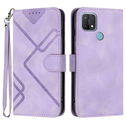 Line Pattern Skin Feel Leather Phone Case, For OPPO A74 5G/A93 5G/A54 5G, For OPPO Reno5 4G / 5G / Find X3 Lite, For OPPO A15 / A15s, For OPPO A53s / A32 / A53