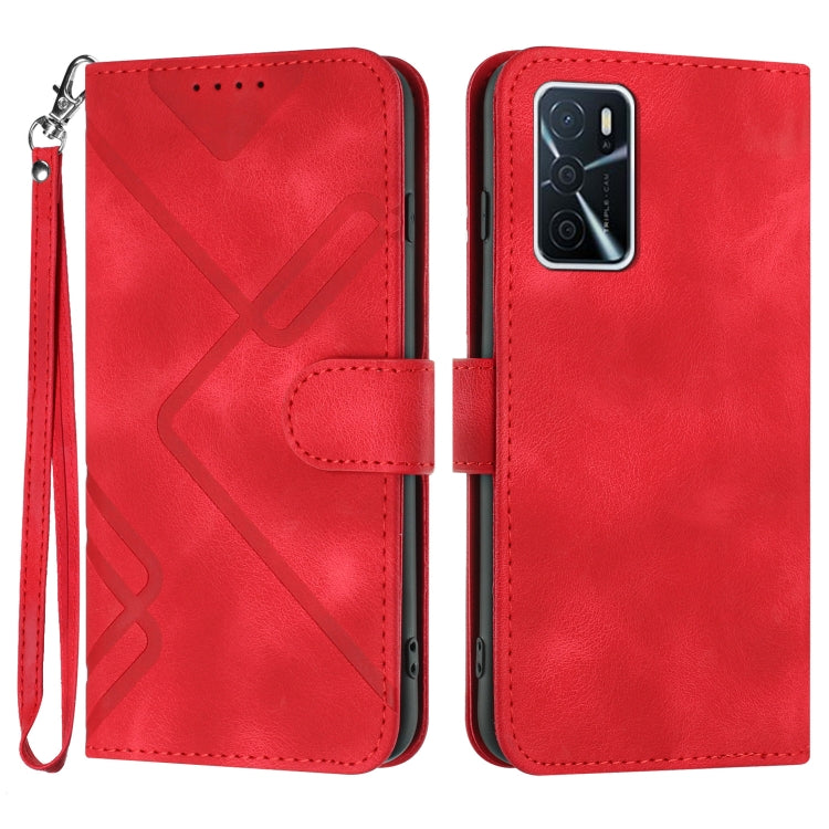 Line Pattern Skin Feel Leather Phone Case, For OPPO Reno8 5G, For OPPO A36 / A76 / A96 / K10 4G, For OPPO Reno6 Z 5G/Reno5 F/Reno5 Lite, For OPPO A16