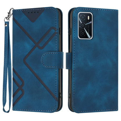 Line Pattern Skin Feel Leather Phone Case, For OPPO Reno8 5G, For OPPO A36 / A76 / A96 / K10 4G, For OPPO Reno6 Z 5G/Reno5 F/Reno5 Lite, For OPPO A16