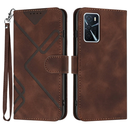 Line Pattern Skin Feel Leather Phone Case, For OPPO Reno8 5G, For OPPO A36 / A76 / A96 / K10 4G, For OPPO Reno6 Z 5G/Reno5 F/Reno5 Lite, For OPPO A16
