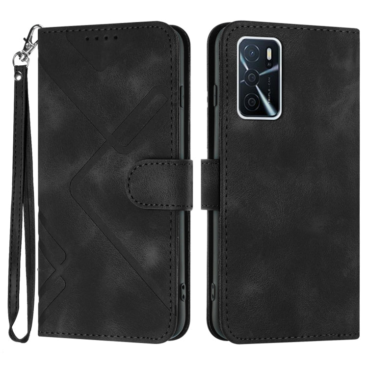 Line Pattern Skin Feel Leather Phone Case, For OPPO A16 4G/A55 5G/A53s 5G, For OPPO Reno6 Pro+ 5G, For OPPO A94 4G/A95 5G/Reno5 Z, For OPPO A94 5G/F19 Pro/F19 Pro+ 5G