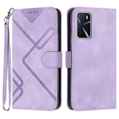 Line Pattern Skin Feel Leather Phone Case, For OPPO A16 4G/A55 5G/A53s 5G, For OPPO Reno6 Pro+ 5G, For OPPO A94 4G/A95 5G/Reno5 Z, For OPPO A94 5G/F19 Pro/F19 Pro+ 5G