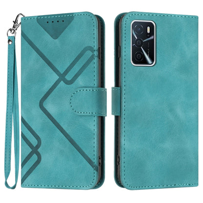 Line Pattern Skin Feel Leather Phone Case, For OPPO A16 4G/A55 5G/A53s 5G, For OPPO Reno6 Pro+ 5G, For OPPO A94 4G/A95 5G/Reno5 Z, For OPPO A94 5G/F19 Pro/F19 Pro+ 5G