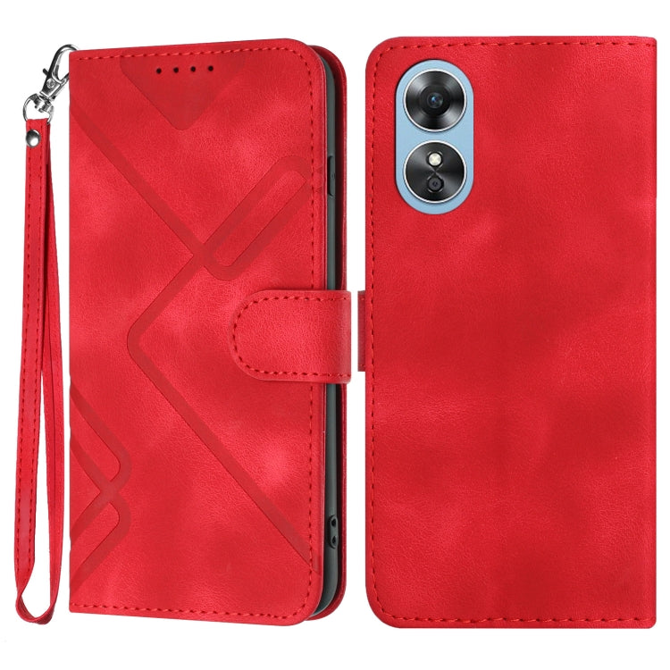 Line Pattern Skin Feel Leather Phone Case, For OPPO A1 Pro / Reno8 T 5G Global, For OPPO A77 4G Global, For OPPO A98 5G, For OPPO A17