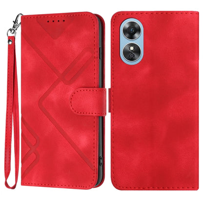 Line Pattern Skin Feel Leather Phone Case, For OPPO A1 Pro / Reno8 T 5G Global, For OPPO A77 4G Global, For OPPO A98 5G, For OPPO A17