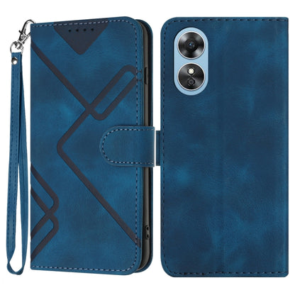 Line Pattern Skin Feel Leather Phone Case, For OPPO A1 Pro / Reno8 T 5G Global, For OPPO A77 4G Global, For OPPO A98 5G, For OPPO A17