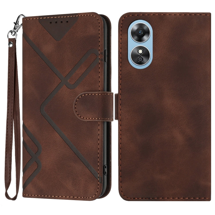 Line Pattern Skin Feel Leather Phone Case, For OPPO A1 Pro / Reno8 T 5G Global, For OPPO A77 4G Global, For OPPO A98 5G, For OPPO A17
