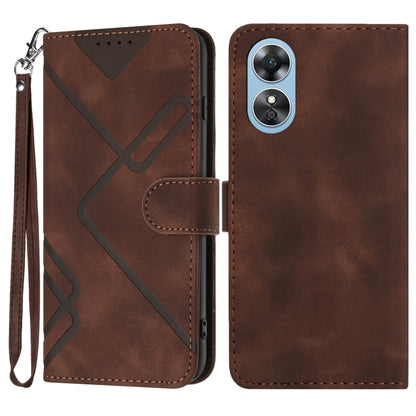 Line Pattern Skin Feel Leather Phone Case, For OPPO A1 Pro / Reno8 T 5G Global, For OPPO A77 4G Global, For OPPO A98 5G, For OPPO A17