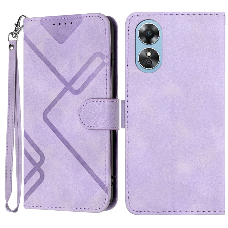 Line Pattern Skin Feel Leather Phone Case, For OPPO A1 Pro / Reno8 T 5G Global, For OPPO A77 4G Global, For OPPO A98 5G, For OPPO A17